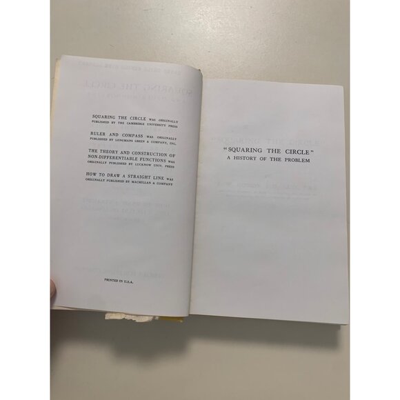 "SQUARING THE CIRCLE" A HISTORY OF THE PROBLEM HOBSON, E.W. Hardcover VTG LS6 - Picture 6 of 8